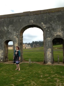 Laura at the ruins of the penal colony, Kingston