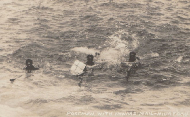 Tin can mail postmen collecting the mail c1930 (Angela Savage)